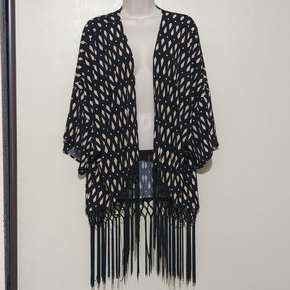 NEW JOSEPH RIBKOFF tunic top in black & Tan Size 12